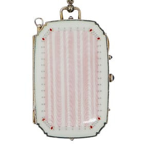 Antique Sterling Silver Enamel Compact