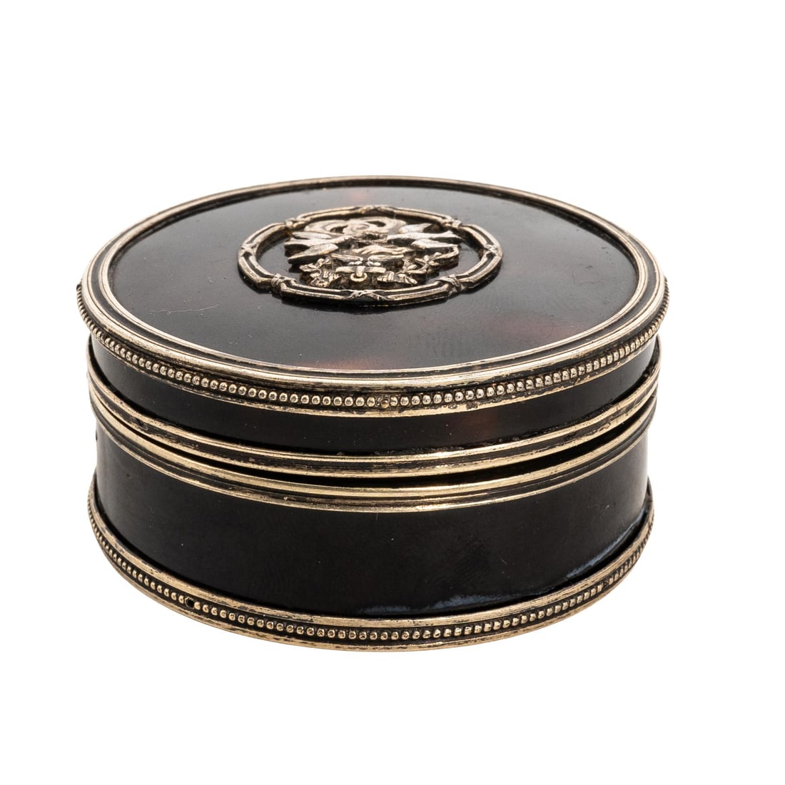 Antique French H. Fres & Cie Tortoise Hue and Silver Powder Box (1 of 5)