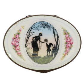 Art Deco Silver Enamel Fairy Tale Trinket Box