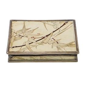 Art NouveauSilver And Carved Bone Trinket Box