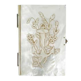 Victorian Carved Mother of Pearl Notebook Cover