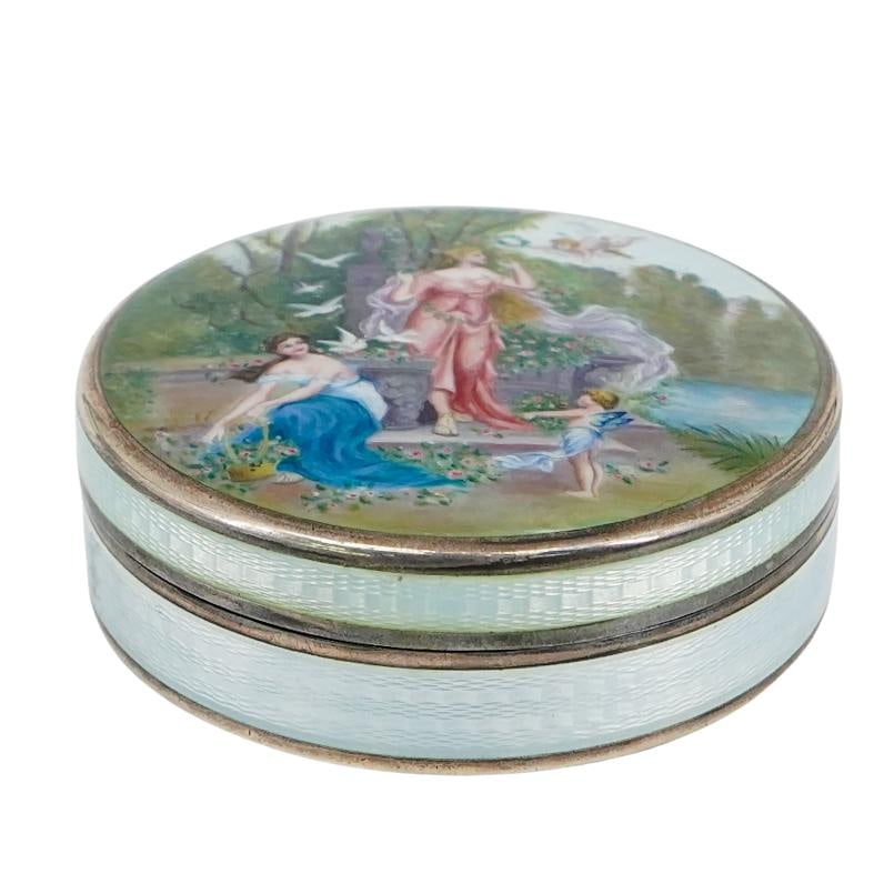 Swiss Silver and Enamel Figural Pillbox (1 of 8)