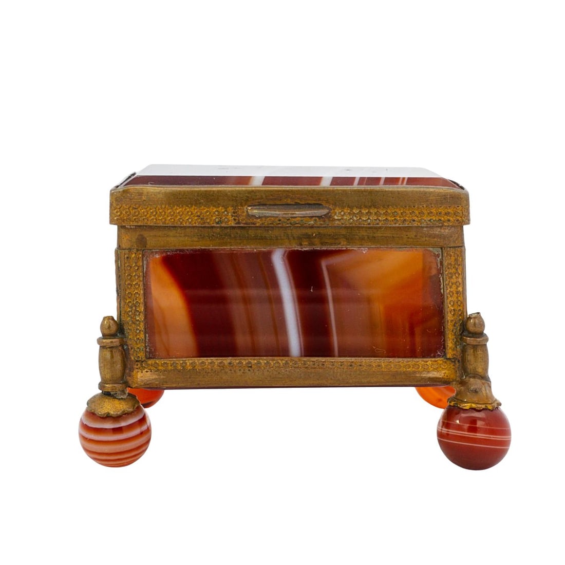 Antique Miniature Agate Trinket Box (1 of 5)