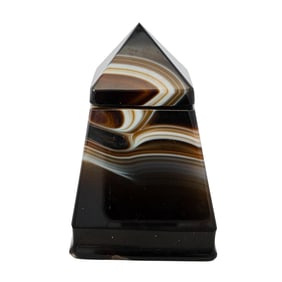 Antique Agate Prism Inkwell