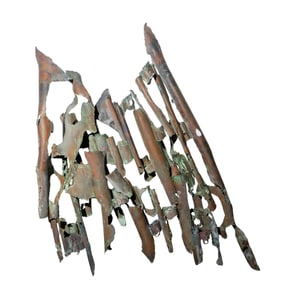 Brutalist Copper Wall Sculpture