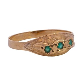 Vintage 18K Gold and Emerald Ring