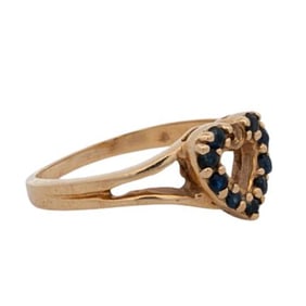 14K Gold and Sapphire Heart Ring