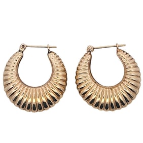 14K Gold Graduated Hoop Earrings