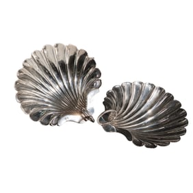 Pair of Odiot 950 Silver Shell Candle Holders