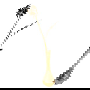 Vintage Tiffany & Co. Gilt Sterling Silver Bud Vase With Rose Study: Vintage Tiffany & Co. Gilt Sterling Silver Bud Vase With Rose Study20th Cent., USAVintage Tiffany & Co. Gilt Sterling Silver Bud Vase with Rose Study. A vintage sterling silver rose and bud vase by Ti