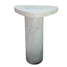 Mangiarotti Style White Marble Pedestal Table