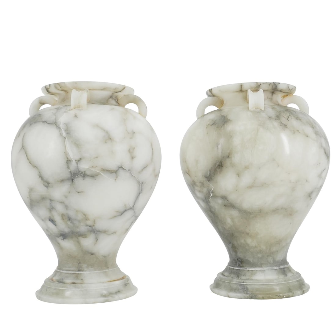 Pair Of Mid Century Italian Hand Carved Alabaster Vases (1 of 7)