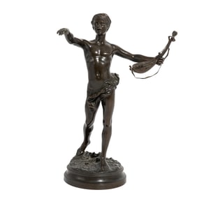 Andre Louis Adolphe Laoust (French, 1843) "Ganhai Le Chanteur" Bronze
