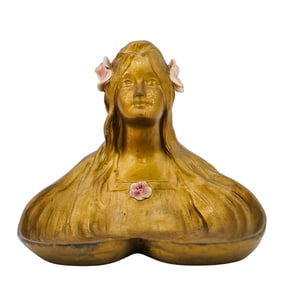 Art Nouveau Style Decorative Bronze Dish