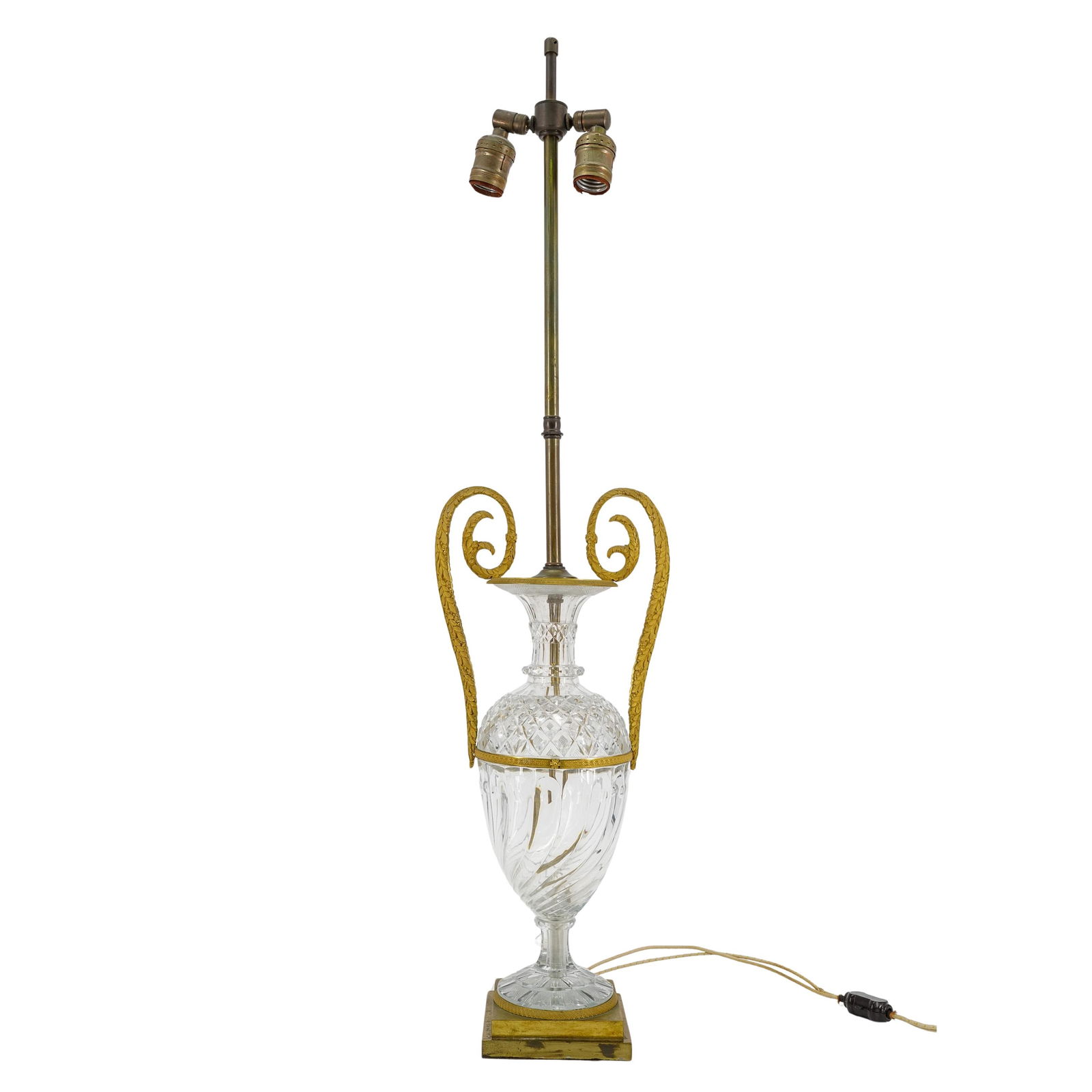 Baccarat Style Gilt Bronze Mounted Crystal Cut Table Lamp (1 of 7)