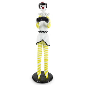 Attrib. Fulvio Bianconi For Venini Glass Commedia Dell'Arte Figure