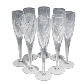 (8 Pc) John Rocha By Waterford Crystal Champagne Flutes Set