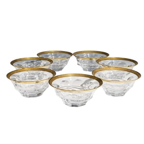 (7 Pc) Moser Diplomat Pattern Glass Bowls Set