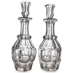 (2 Pc) Pair Of French Crystal Decanters