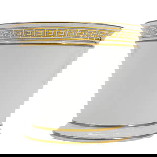 Versace "Meandre D'Or" Planter: Versace "Meandre D'Or" Planter20th century, ItalyVersace porcelain planter in the "Meandre d'Or" pattern. Features gilt meander pattern throughout rim and gilt border trimming. Marked on bottom with b