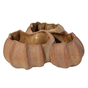 Barbara Walch Art Pottery Stoneware Triple Bowl