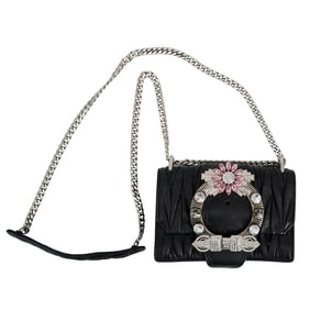 Vintage Miu Miu Nappa Matelasse Leather Jewel Crossbody Bag