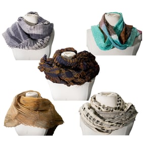 (5 Pc) Artisan Crafted Scarves and Shawls