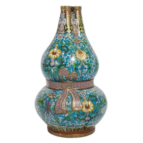 Chinese Cloisonné Double Gored Vase