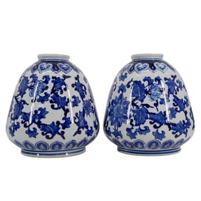Pair of Chinese Blue And White Porcelain Vases