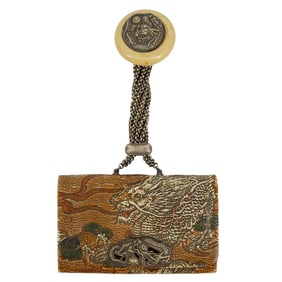 19th Cent. Japanese Tabako Ire W/ Kagamibuta Netsuke