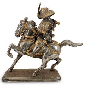 Vintage Okimono Japanese Samurai Warrior Sculpture