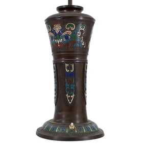 Japanese Cloisonne Bronze Table Lamp