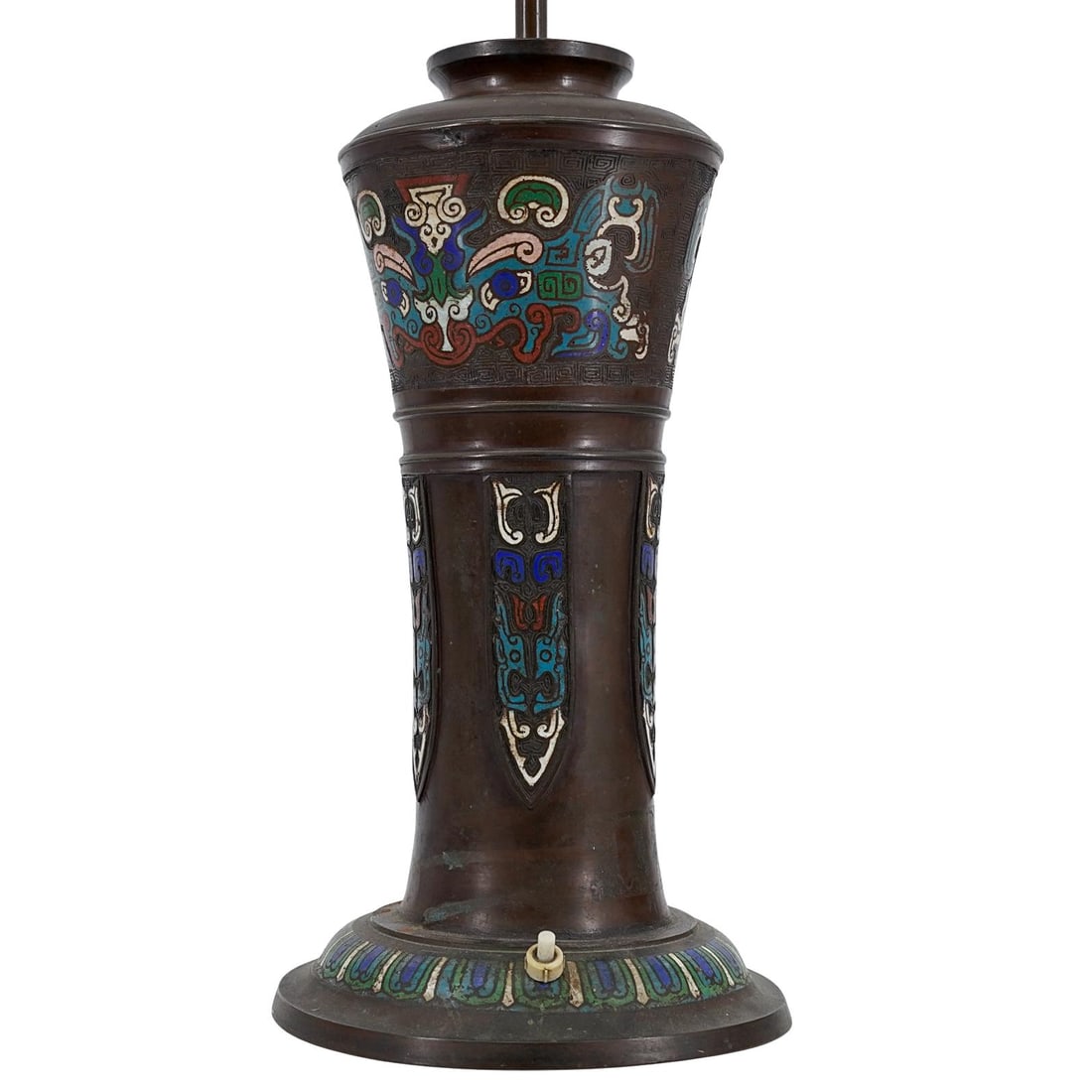 Japanese Cloisonne Bronze Table Lamp (1 of 6)