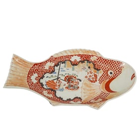 Japanese Imari Porcelain Fish Dish