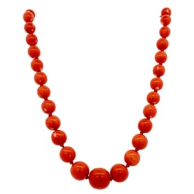 14K Gold and Coral Bead Necklace
