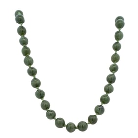 14K Gold and Jade Bead Necklace