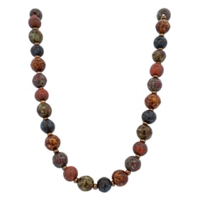 Multi-Jasper Bead Necklace