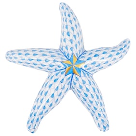 Herend Porcelain "Starfish" Blue Fishnet Figurine
