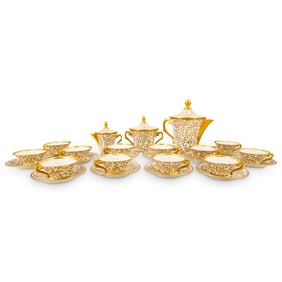 (27 Pc) Antique Sevres Porcelain Tea Set