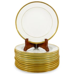 (12 Pc) English Antique Minton Porcelain Dessert Plates