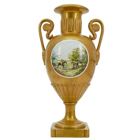 Italian Ceramic Hand-painted Gilt Vase