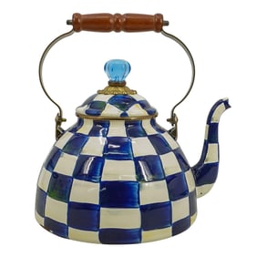 Mackenzie Childs Royal Check Tea Kettle