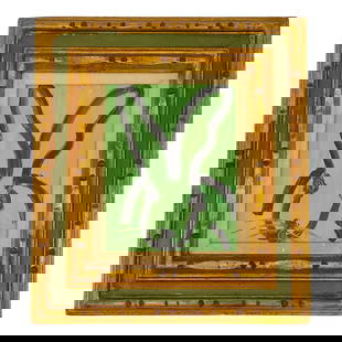 After Hunt Slonem "Hey" Oil Painting: After Hunt Slonem "Hey" Oil Painting2003, USAThis oil painting depicts a black outline of a bunny, set against a green background. It is framed in a gilded wooden frame. The back is inscribed "Hunt Sl