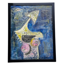 Rodrigo Guillen (Cuban/American, b. 1961) Abstract Oil on Paper Portrait