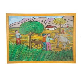 Signed Fuentes Venezuelan Acrylic Painting On Canvas