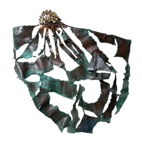 Curtis Jere Style Brutalist Copper Wall Sculpture