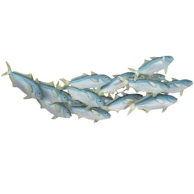 Signed Mixed Metal School of Fish Wall Mount