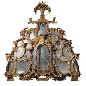 Victorian Gilt Wood Mirror Display Shelf