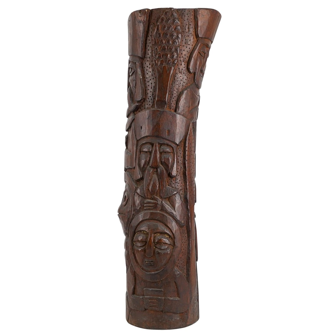 Antique European Carved Wood Totem Pole Column (1 of 8)