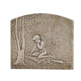 Rene Baudichon Silver Plated Bronze Plaque